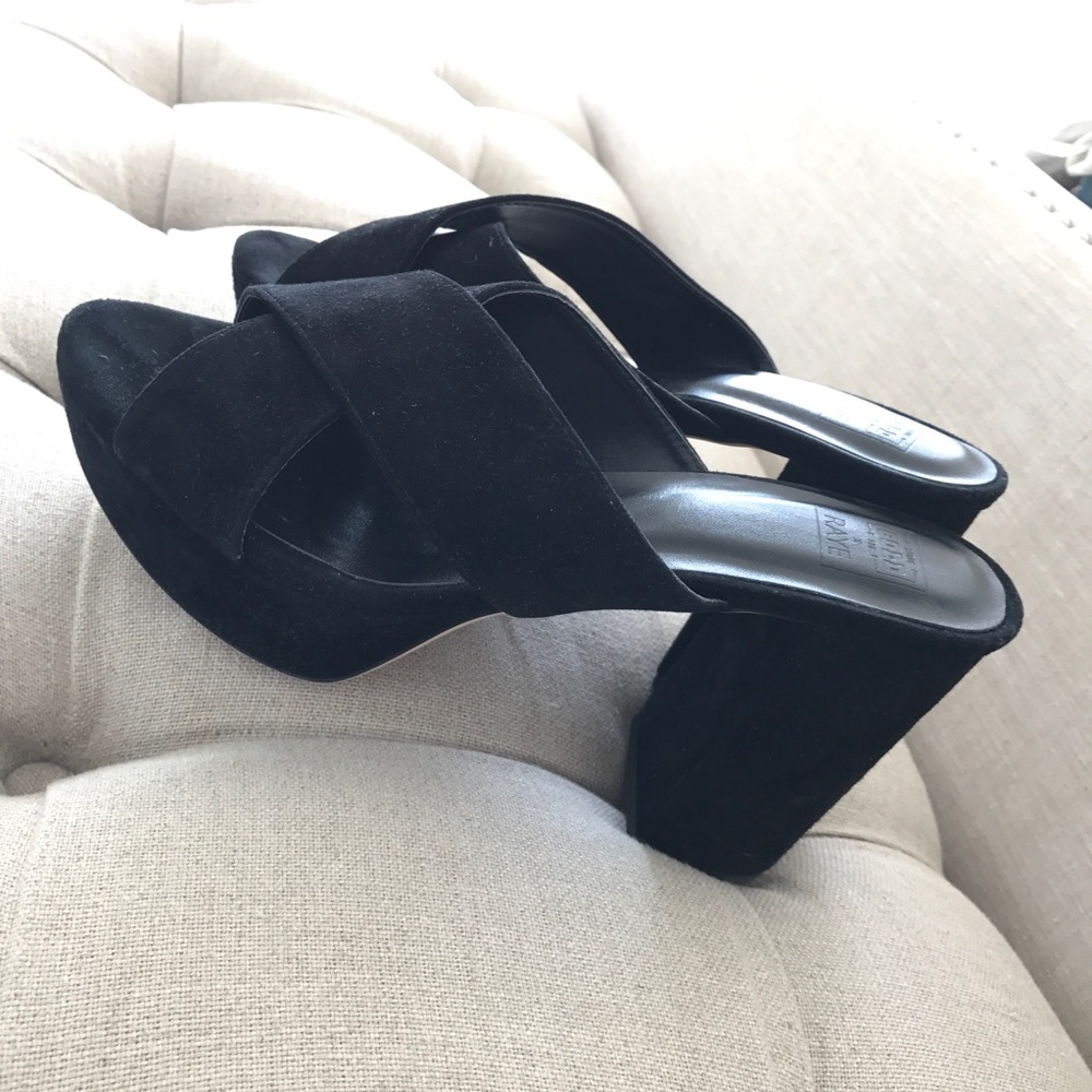 Raye black suede mules shoes 39 8